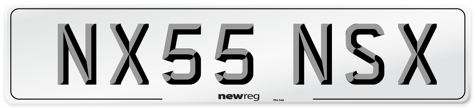 NX55 NSX Number Plate from New Reg